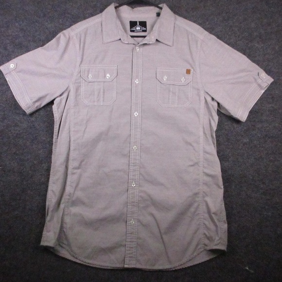 i jeans by Buffalo Other - Jeans By Buffalo Shirt Mens XL Gray Stripe Short Sleeve Button Front Pockets